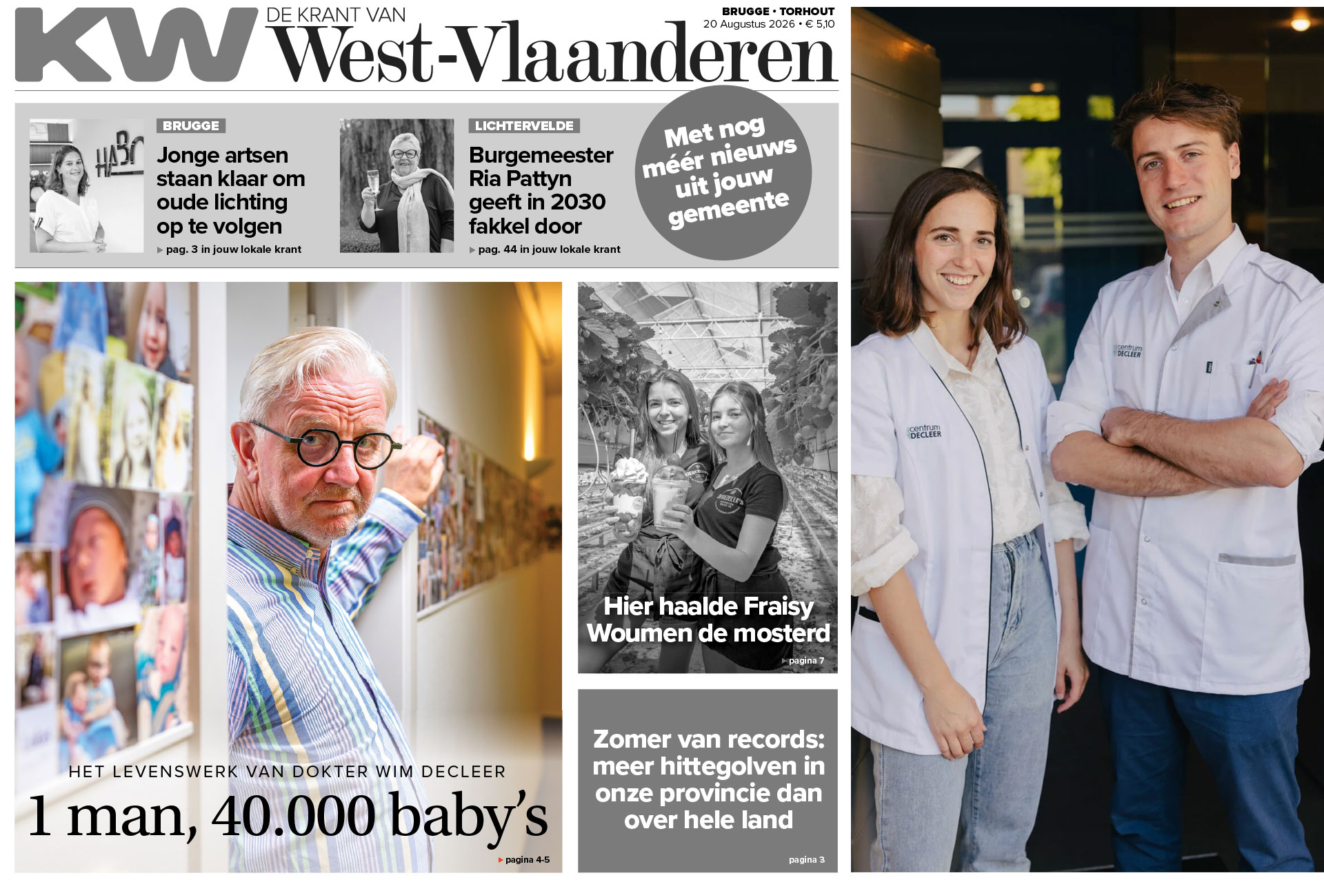 Krantenartikel over Dokter Decleer in de krant van West-Vlaanderen